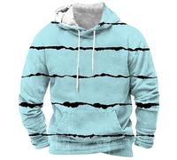 Felpe con cappuccio da uomo in pile a righe con cappuccio con tasca vintage a maniche lunghe felpe 2025 autunno pullover top vestiti, Felpe con cappuccio blu cielo per uomo, S