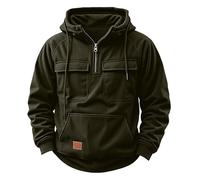 Felpe con cappuccio da uomo in velluto a coste 1/4 zip pullover con cappuccio vestibilità comoda felpa con cappuccio con tasche in pile morbido e comodo maglioni da lavoro con polsino a costine a