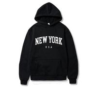 Felpe con Cappuccio da Uomo New York USA City, Felpe con Stampa Grafica e Lettere, Casual, Larghe, con Cappuccio, Stile Harajuku, Abbigliamento Sportivo