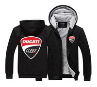 Felpe con Cappuccio da Uomo per Duca-Ti Felpe con Cappuccio Giacche con Cerniera Completa Tempo Libero Casual Cappotti Sport all'Aria Aperta Abbigliamento da Lavoro Capispalla,Black-S