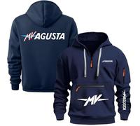 Felpe con Cappuccio da Uomo Pullover con Zip 1/4 per M.v Felpa da Allenamento A Maniche Lunghe con Grafica A Tinta Unita E Tasche Top da Esterno B7 L