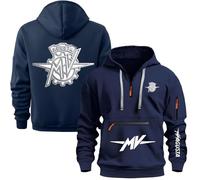 Felpe con Cappuccio da Uomo Pullover con Zip 1/4 per M.v Top Casual A Maniche Lunghe con Cappuccio Felpa con Cappuccio alla Moda Maglioni Autunno-Inverno Top B7 L