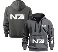 Felpe con Cappuccio da Uomo Pullover con Zip A Un Quarto Felpa per Ma-zda Casual Maniche Lunghe Felpa con Cappuccio E Zip 1/4 Cappotto Morbido con Cappuccio Top B7 L