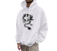 Felpe con cappuccio da uomo Pullover da uomo con cappuccio da uomo, felpa con cappuccio in pile grande alta alternativa mimetica tri blend felpa con cappuccio 1, bianco, XXL