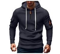 Felpe con cappuccio da uomo, stile vintage, con zip a un quarto, Marina Militare, S