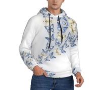 Felpe con cappuccio da uomo - The Flying-Up Butterflies a maniche lunghe da uomo felpe con cappuccio e felpe pullover abbigliamento abbigliamento, Nero, S