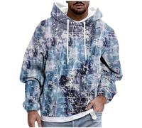 Felpe con cappuccio da uomo Tie Dye con cappuccio inverno autunno felpe a maniche lunghe 2025 pullover casual top con tasca Streetwear, Felpe con cappuccio blu cielo per uomo, XXL