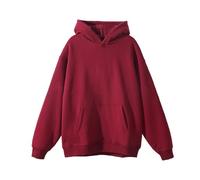 Felpe con cappuccio da uomo tinta unita con cappuccio con tasca a maniche lunghe in pile felpe invernali autunno pullover top vestiti Y2K, Felpe con cappuccio rosse per uomo, XL