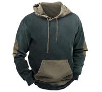 Felpe con cappuccio da uomo Toppe a gomito in pile con cappuccio con tasca Felpa vintage a maniche lunghe 2025 autunno Pullover Top Vestiti, Felpe con cappuccio blu cielo per uomo, 4XL