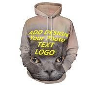 Felpe con Cappuccio di Design Personalizzato per Uomo Donna Progetta la Tua Felpa con Cappuccio Aggiungi Testo/Immagine/Logo Foto Stampata Personalizzata, Felpe Personalizzate, L