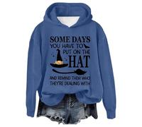 Felpe con Cappuccio di Halloween per Donna Felpe Pullover con Stampa di Let | Felpa Con Cappuccio Lilla Maglioni Navy Marrone Sotto Sulle Mimetica Morbide Strappate Nodo Trapezio Blu
