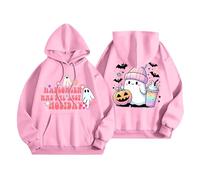 Felpe con cappuccio di Halloween per le donne è stata la migliore festa fantasma fiore stampato tasche felpe con cappuccio felpa 2025 costumi da donna abiti per adulti, rosa, L