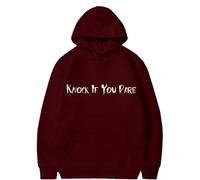 Felpe con cappuccio di Halloween per le donne Knock If You Pare Tasche stampate Top con cappuccio Felpe Felpa Costumi da donna per adulti Abiti 2025, vino, XL