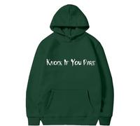 Felpe con cappuccio di Halloween per le donne Knock If You Pare Tasche stampate Top con cappuccio Felpe Felpa Costumi da donna per adulti Abiti 2025, Verde, XL