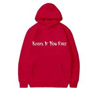 Felpe con cappuccio di Halloween per le donne Knock If You Pare Tasche stampate Top con cappuccio Felpe Felpa Costumi da donna per adulti Abiti 2025, Rosso, XL