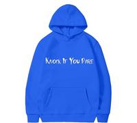 Felpe con cappuccio di Halloween per le donne Knock If You Pare Tasche stampate Top con cappuccio Felpe Felpa Costumi da donna per adulti Abiti 2025, Blu, XL