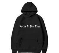Felpe con cappuccio di Halloween per le donne Knock If You Pare Tasche stampate Top con cappuccio Felpe Felpa Costumi da donna per adulti Abiti 2025, Nero , XL