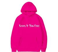Felpe con cappuccio di Halloween per le donne Knock If You Pare Tasche stampate Top con cappuccio Felpe Felpa Costumi da donna per adulti Abiti 2025, Rosa acceso, XL
