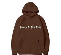 Felpe con cappuccio di Halloween per le donne Knock If You Pare Tasche stampate Top con cappuccio Felpe Felpa Costumi da donna per adulti Abiti 2025, Marrone, XL