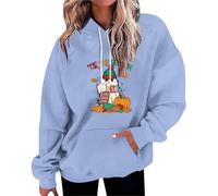 Felpe con cappuccio di Halloween Per Le Donne Tis La Stagione Fantasma Zucca Con Cappuccio Tasca Con Coulisse Manica Lunga Felpe Felpa Abiti Costumi Da Donna Adulto 2025, Azzurro, M