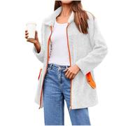 Felpe con Cappuccio Donna Teddy Morbido Hoodie Caldo Felpa in Pile Patchwork Manica Lunga Felpe Donna con Zip Autunno Invernale Felpa Pelosa Casual Giacca Teddy Outwear Caldo Cappotto con 2 Tasche