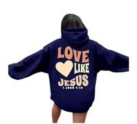 Felpe con cappuccio e felpe con cappuccio da donna con scritta in lingua inglese "Jesus Love Like Jesus", con scritta in lingua inglese "Pray The Lord I Love Jesus", con scritta in lingua inglese