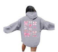 Felpe con cappuccio e felpe da donna con grafica a parole felpe casual a maniche lunghe top per le donne stile unico felpa con cappuccio alla moda, Grigio, XL