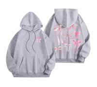 Felpe con cappuccio e felpe da donna con grafica a parole Top casual a maniche lunghe felpe per le donne felpe con cappuccio stile preppy, Grigio, XL