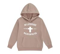 Felpe con cappuccio e felpe per bambine, abbigliamento comodo, a maniche lunghe, con tasca e lettera, per bambini, abbigliamento casual, ideale per la scuola all'aria aperta e il tempo libero
