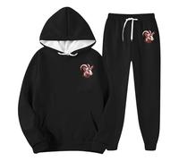 Felpe con cappuccio e pantaloni da jogging Set per uomo Tute da jogging da uomo Set di felpa autunnale da 2 pezzi Abiti abbinati Tute con cappuccio a due pezzi Tute all'aperto Abbigliamento, Nero , L