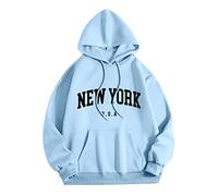 Felpe con cappuccio grafica New York USA per uomini, a maniche lunghe, alla moda con cappuccio, abbigliamento sportivo 2025 con coulisse, lettere, atletico, divertente, gotico, carino, vestibilità