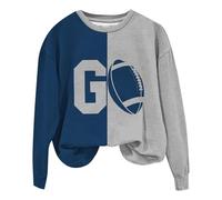 felpe con cappuccio grafiche Everyday American Football U Neck Hoodie abbigliamento da palestra per donna, Blu scuro, L