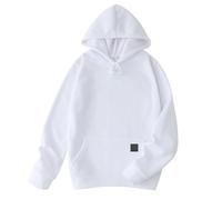 Felpe con cappuccio in pile spesse e semplici per uomo, UK, maglione caldo casual a maniche lunghe per l'autunno e l'inverno con tasca, comode felpe da esterno, pullover per il tempo libero, bianco