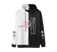 Felpe con cappuccio in stile giapponese da uomo pullover giapponese felpe con cappuccio stampate lettera felpa con cappuccio Sakura pullover grafica fiore di ciliegio maglione festival Harajuku felpa