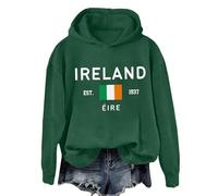 Felpe con cappuccio in tinta unita da donna con stampa St. Day Pullover a maniche lunghe con cappuccio tinta unita abbigliamento sportivo per abiti da allenamento all'aperto, Jn, L