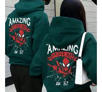 Felpe con cappuccio Marvel per San Valentino: felpe con cappuccio alla moda con stampa di Spider-Man in stile street, design unisex, comode da indossare tutti i giorni in autunno; maniche lunghe con s