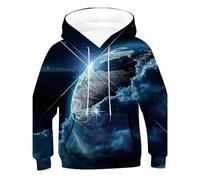 Felpe con Cappuccio Moda Stampate 3D Ragazzi Felpe Ragazza con Cerniera Bambini Pullover Maniche Lunghe Casual Sportivo Scuola Autunno Inverno Regalo Bambini (Dark Blue, 7-8 Years)