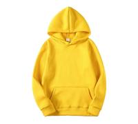 Felpe con cappuccio oversize da donna Autunno con tasche Western Pullover Vestiti Loose Fit Solido Manica Lunga Maglioni Dimagranti Y2K Anime University Workou Backwoods 2026 Carino Sottile, Giallo, L