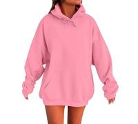 Felpe con cappuccio oversize da donna Felpe invernali in cotone Pullover 2024 Top alla moda Abiti alla moda Felpe e felpe con cappuccio da donna, rosa, XL