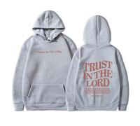Felpe con cappuccio oversize termiche da donna Trust In The Lord Felpa con cappuccio Sherpa foderato in pile grafico cristiano a maniche lunghe lettera Gesù felpe alla moda università con cappuccio