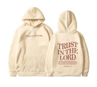 Felpe con cappuccio oversize termiche da donna Trust In The Lord Felpa con cappuccio Sherpa foderato in pile grafico cristiano a maniche lunghe lettera Gesù felpe alla moda università con cappuccio