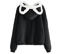 Felpe con cappuccio pelose con orecchie da donna pullover felpe casual con orecchie di gatto felpe da donna senza cappuccio con cappuccio con orecchie con coulisse felpe con cappuccio da donna