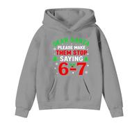 Felpe con cappuccio per bambini 67 Six Seven Felpe stampate Y2k Classic 6 7 Meme Pullover a maniche lunghe Top Novità Abbigliamento per bambini, Grigio, 5-6 Years