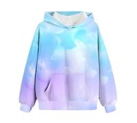 Felpe con cappuccio per bambini Ragazzi Ragazze Tie Dye Felpa con cappuccio a maniche lunghe Pullover Top con tasche Oversize Cotone Felpa Casual Maglione Teen Carino Felpe, blu cielo, 7-9 Years
