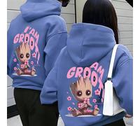Felpe con cappuccio per coppia Marvel I Am Groot di San Valentino: taglio comodo perfetto per gli innamorati, felpe casual alla moda per tutte le stagioni, tessuto morbido che aggiunge divertimento ag