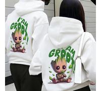 Felpe con cappuccio per coppia Marvel I Am Groot di San Valentino: taglio comodo perfetto per gli innamorati, felpe casual alla moda per tutte le stagioni, tessuto morbido che aggiunge divertimento ag