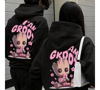 Felpe con cappuccio per coppia Marvel I Am Groot di San Valentino: taglio comodo perfetto per gli innamorati, felpe casual alla moda per tutte le stagioni, tessuto morbido che aggiunge divertimento ag