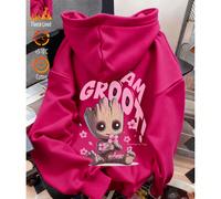 Felpe con cappuccio per coppia Marvel I Am Groot di San Valentino: taglio comodo perfetto per gli innamorati, felpe casual alla moda per tutte le stagioni, tessuto morbido che aggiunge divertimento ag