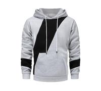 Felpe con cappuccio per gli uomini patchwork blocchi di colore felpe con cappuccio con tasche casual inverno autunno manica lunga pullover top, Felpe con cappuccio grigie per uomo, XXL