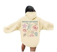 Felpe con cappuccio per le donne parole grafiche felpe con cappuccio per le donne felpe con cappuccio vestiti preppy felpa a maniche lunghe top, Beige, XL